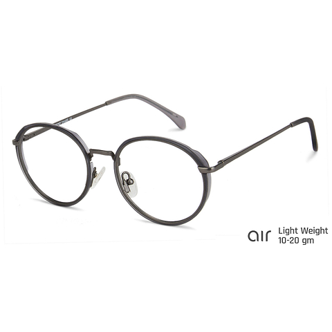 Lenskart Air Online Mid Gunmetal Full Rim Round left side