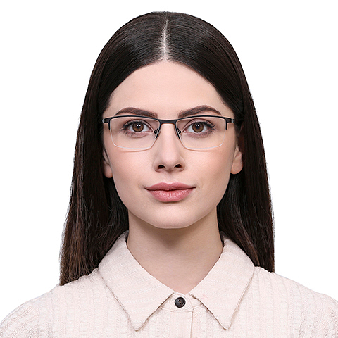 Lenskart Air Online Brown Half Rim Rectangle left side