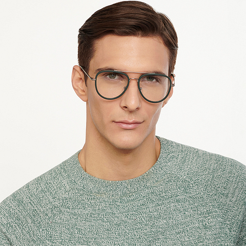 Lenskart Air Online Light Green Full Rim Aviator left side