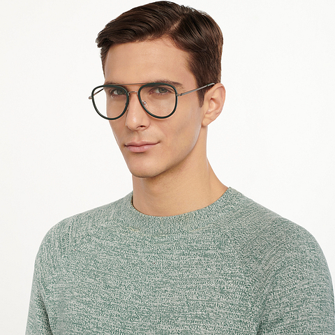 Lenskart Air Online Light Green Full Rim Aviator right side
