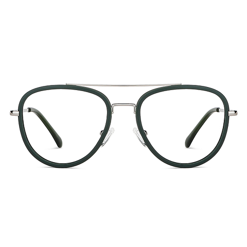 Lenskart Air Online Light Green Full Rim Aviator left side