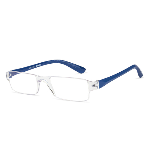 LENSKART BLU READERS Transparent Navy Blue Rimless Rectangle LENSKART BLU READERS VC E11335 Only for 3 Prefitted Powers right side