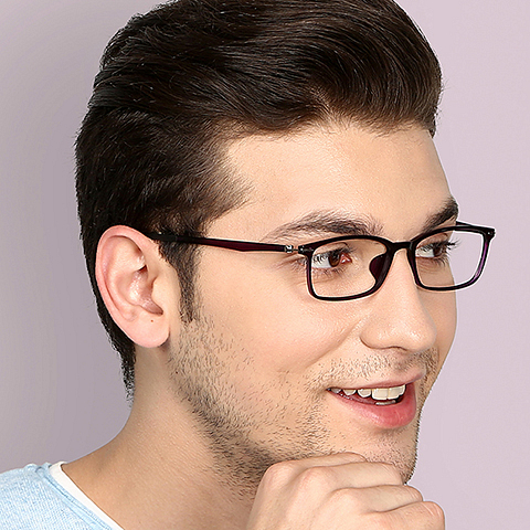 Lenskart Air Online Purple Full Rim Rectangle left side