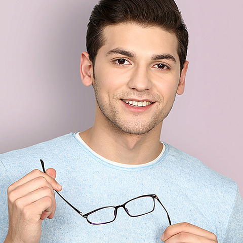 Lenskart Air Online Purple Full Rim Rectangle left side