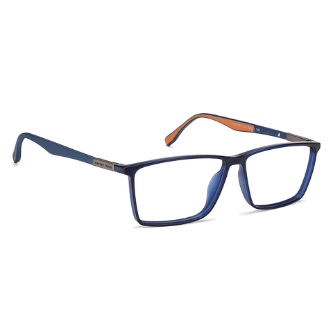 Lenskart BLU Screen Glasses Blue Block Zero Power Screen Glasses: Blue Orange Full Rim Rectangle Lenskart Blu VC E11391-C3 left side Lenskart BLU Screen Glasses Blue Block Zero Power Screen Glasses: Blue Orange Full Rim Rectangle Lenskart Blu VC E11391-C3 left side