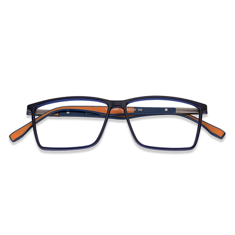 Lenskart BLU Screen Glasses Blue Block Zero Power Screen Glasses: Blue Orange Full Rim Rectangle Lenskart Blu VC E11391-C3 right side Lenskart BLU Screen Glasses Blue Block Zero Power Screen Glasses: Blue Orange Full Rim Rectangle Lenskart Blu VC E11391-C3 right side