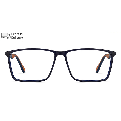 Lenskart BLU Screen Glasses Blue Block Zero Power Screen Glasses: Blue Orange Full Rim Rectangle Lenskart Blu VC E11391-C3 right side Lenskart BLU Screen Glasses Blue Block Zero Power Screen Glasses: Blue Orange Full Rim Rectangle Lenskart Blu VC E11391-C3 right side