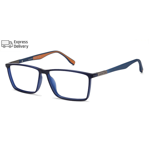 Lenskart BLU Screen Glasses Blue Block Zero Power Screen Glasses: Blue Orange Full Rim Rectangle Lenskart Blu VC E11391-C3 left side Lenskart BLU Screen Glasses Blue Block Zero Power Screen Glasses: Blue Orange Full Rim Rectangle Lenskart Blu VC E11391-C3 left side