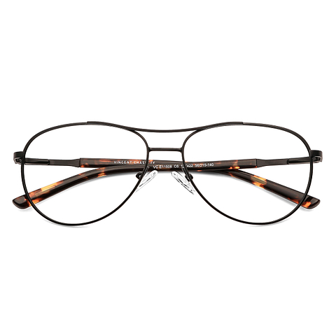 Vincent Chase Online Black Full Rim Aviator left side
