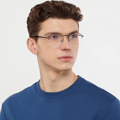 Vincent Chase Online Black Half Rim Round right side