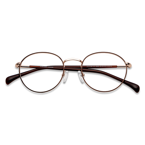 Vincent Chase Online Brown Gold Full Rim Round left side