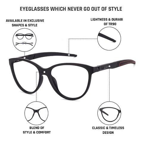 Lenskart Air Online Black Full Rim Cat Eye right side