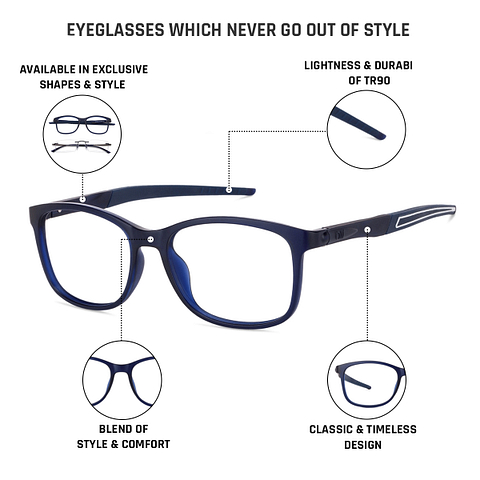 Lenskart Air Online Blue Transparent Full Rim Square left side