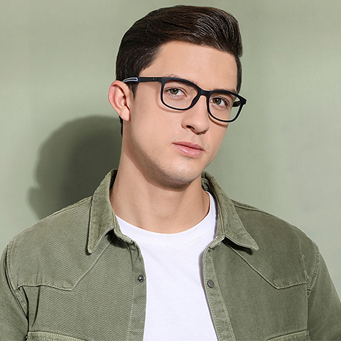 Lenskart Air Online Blue Transparent Full Rim Square left side
