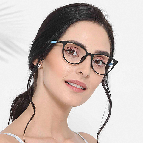 Lenskart Air Online Black Full Rim Cat Eye left side