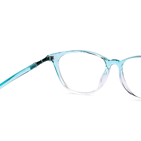 Lenskart Air Online Green Transparent Full Rim Cat Eye right side