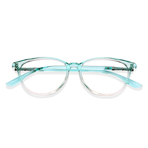 Lenskart Air Online Green Transparent Full Rim Cat Eye left side