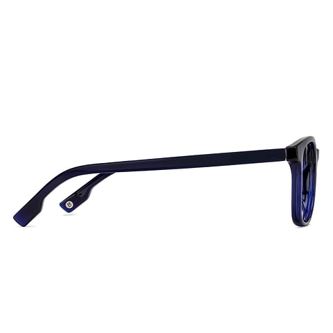 Lenskart BLU Screen Glasses Blue Block Zero Power Screen Glasses: Blue Transparent Full Rim Lenskart Blu VC E11810-C3 left side