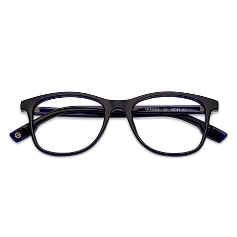 Lenskart BLU Screen Glasses Blue Block Zero Power Screen Glasses: Blue Transparent Full Rim Lenskart Blu VC E11810-C3 left side
