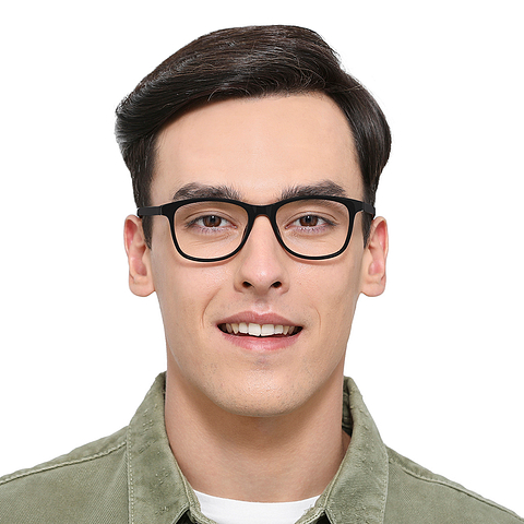 Lenskart BLU Screen Glasses Blue Block Zero Power Screen Glasses: Brown Transparent Full Rim Lenskart Blu VC E11810-C4 left side