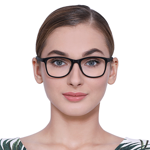 Lenskart BLU Screen Glasses Blue Block Zero Power Screen Glasses: Brown Transparent Full Rim Lenskart Blu VC E11810-C4 right side
