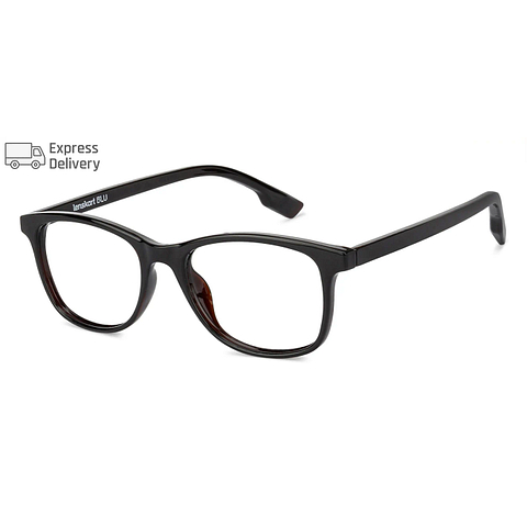 Lenskart BLU Screen Glasses Blue Block Zero Power Screen Glasses: Brown Transparent Full Rim Lenskart Blu VC E11810-C4 left side Lenskart BLU Screen Glasses Blue Block Zero Power Screen Glasses: Brown Transparent Full Rim Lenskart Blu VC E11810-C4 left side