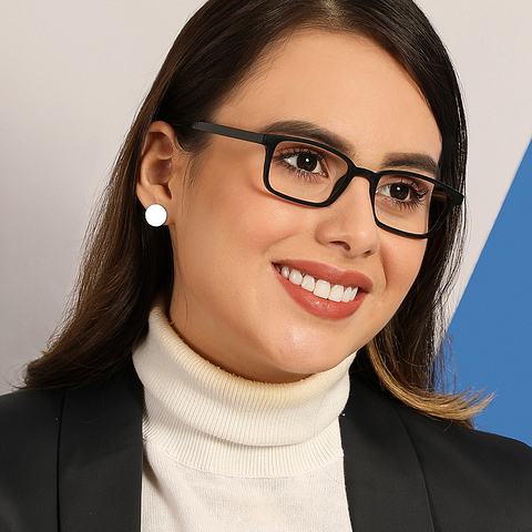 Lenskart BLU Screen Glasses Blue Block Zero Power Screen Glasses: Black Full Rim Rectangle Lenskart Blu VC E11811-C1 left side