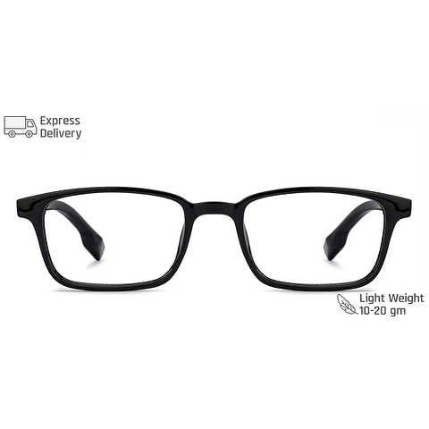 Lenskart BLU Screen Glasses Blue Block Zero Power Screen Glasses: Black Full Rim Rectangle Lenskart Blu VC E11811-C1 left side