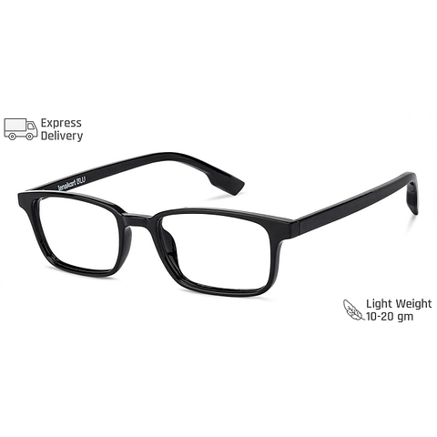 Lenskart BLU Screen Glasses Blue Block Zero Power Screen Glasses: Black Full Rim Rectangle Lenskart Blu VC E11811-C1 right side