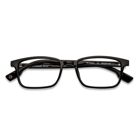 Lenskart BLU Screen Glasses Blue Block Zero Power Screen Glasses: Black Full Rim Rectangle Lenskart Blu VC E11811-C1 right side