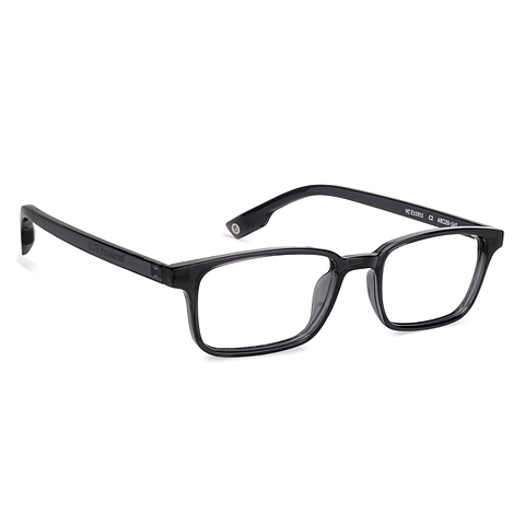 Lenskart BLU Screen Glasses Blue Block Zero Power Screen Glasses: Grey Transparent Full Rim Rectangle Lenskart Blu VC E11811-C2 left side