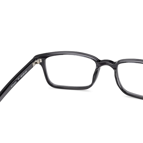 Lenskart BLU Screen Glasses Blue Block Zero Power Screen Glasses: Grey Transparent Full Rim Rectangle Lenskart Blu VC E11811-C2 left side