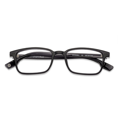 Lenskart BLU Screen Glasses Blue Block Zero Power Screen Glasses: Grey Transparent Full Rim Rectangle Lenskart Blu VC E11811-C2 right side