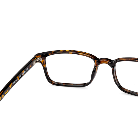 Lenskart BLU Screen Glasses Blue Block Zero Power Screen Glasses: Brown Tortoise Full Rim Rectangle Lenskart Blu VC E11811-C5 right side