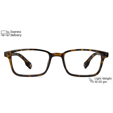 Lenskart BLU Screen Glasses Blue Block Zero Power Screen Glasses: Brown Tortoise Full Rim Rectangle Lenskart Blu VC E11811-C5 left side
