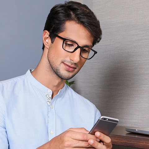 Lenskart BLU Screen Glasses Blue Block Zero Power Screen Glasses: Brown Full Rim Rectangle Lenskart Blu VC E11813-C5 right side