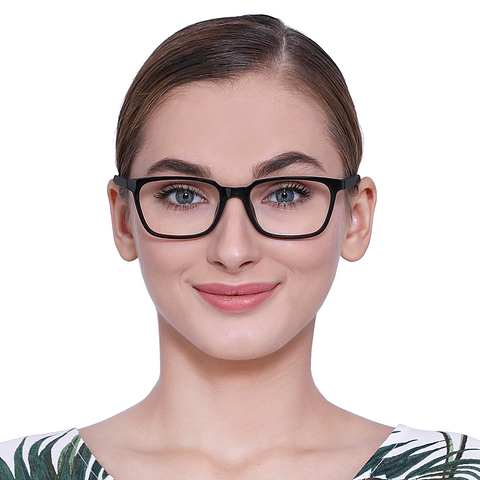 Lenskart BLU Screen Glasses Blue Block Zero Power Screen Glasses: Brown Full Rim Rectangle Lenskart Blu VC E11813-C5 left side