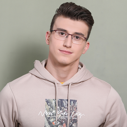 Lenskart Air Online Light Brown Half Rim Rectangle left side