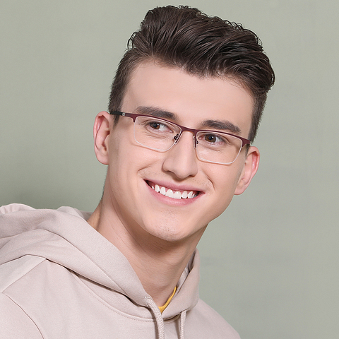 Lenskart Air Online Light Brown Half Rim Rectangle right side