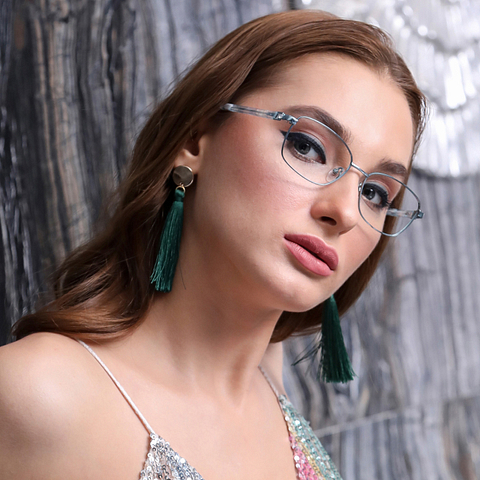 Vincent Chase Online Sky Blue Full Rim Rectangle left side