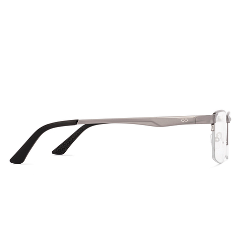 Vincent Chase Dark Gunmetal Half Rim Rectangle left side