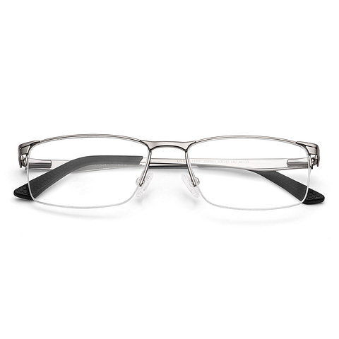 Vincent Chase Dark Gunmetal Half Rim Rectangle left side