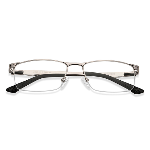 Vincent Chase Silver Half Rim Rectangle left side