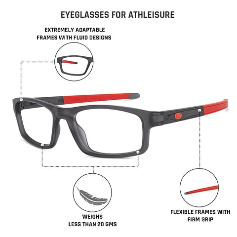 Lenskart Air Online Gray Transparent Full Rim Rectangle right side