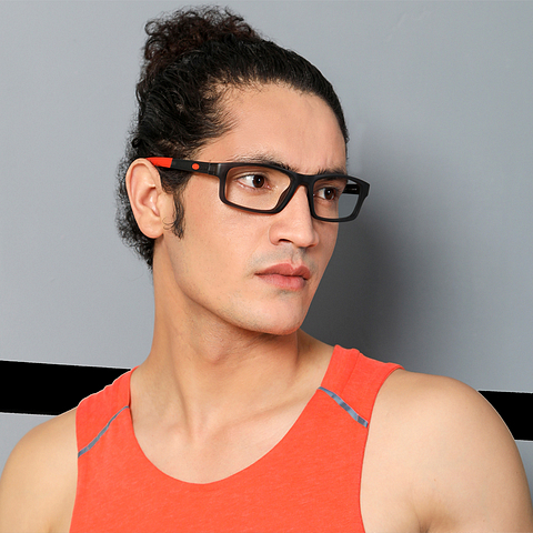 Lenskart Air Online Gray Transparent Full Rim Rectangle left side