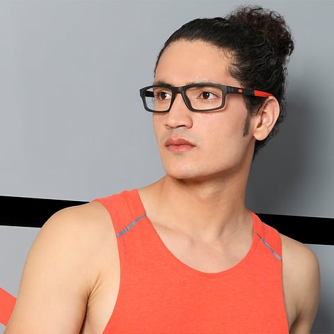 Lenskart Air Online Gray Transparent Full Rim Rectangle right side