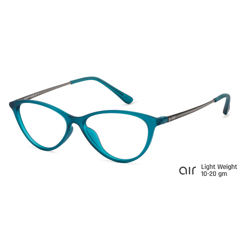 Lenskart Air Screen Glasses Sky Blue Full Rim Cat Eye left side