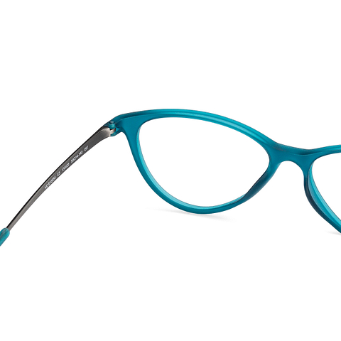 Lenskart Air Screen Glasses Sky Blue Full Rim Cat Eye right side