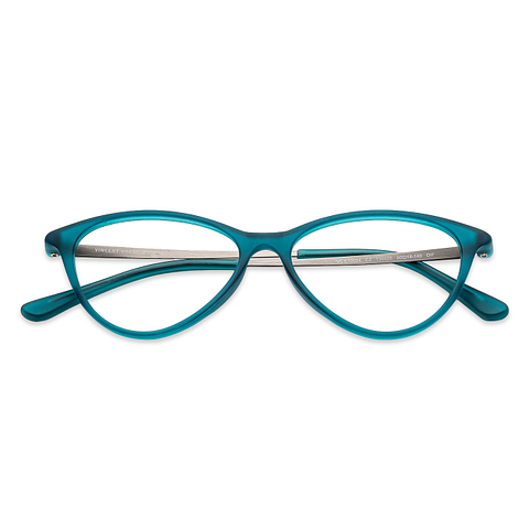 Lenskart Air Screen Glasses Sky Blue Full Rim Cat Eye left side