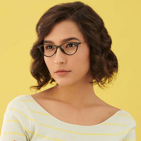 Lenskart Air Online Black Full Rim Cat Eye left side